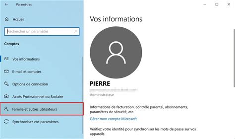 Compte utilisateur .